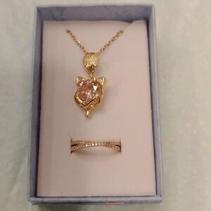 Cat Pendant and ring set